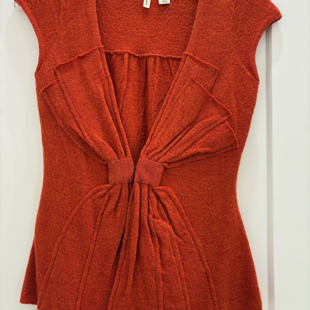 Anthropologie MOTH Wool Pumpkin/Burnt Orange Vest